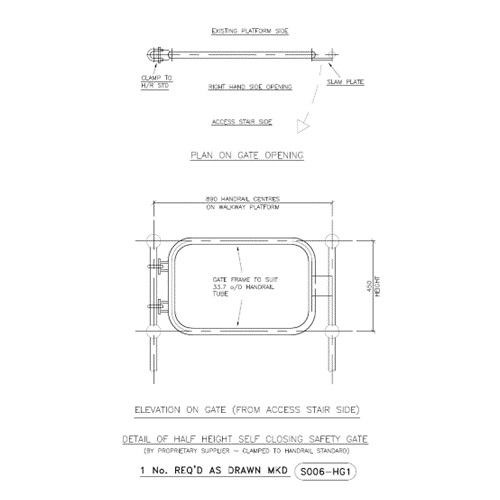 SELF CLOSING HALF HEIGHT GATE (CUSTOM) 