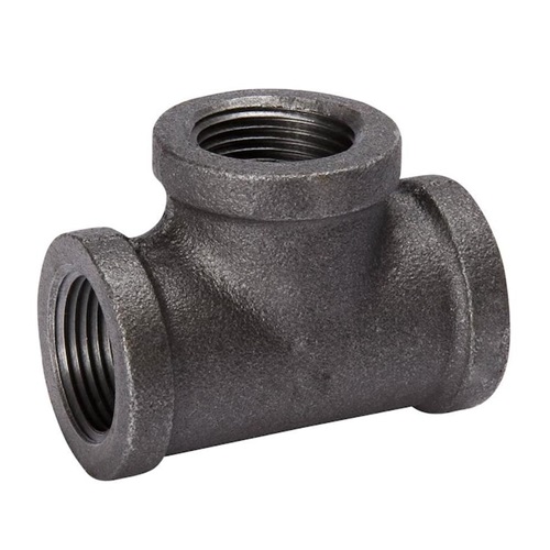   DN20 (3/4" NB) BSP BLACK MALLEABLE IRON EQUAL TEE