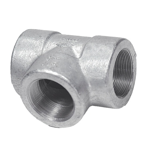   DN15 (1/2" NB) NPT 3000# FS GALVANISED EQUAL TEE A105N