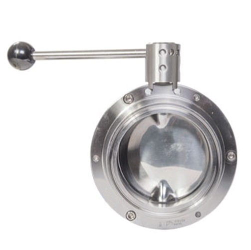 1.50" OD PLAIN WELD END HYGIENIC BUTTERFLY VALVE SS 316