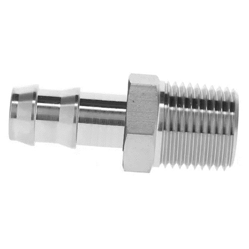 [SS-HYD-HOS-12.7-15-NPTM-316]   12.7mm OD (1/2" OD) PUSH ON TUBE BARB X 21.3mm OD (1/2" NB) NPT MALE ADAPTOR SS 316