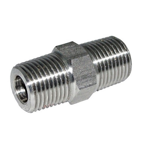 [SS-HYD-HNI-3K-8-316]   13.7mm OD (1/4" NB) NPT 3000 SERIES HEXAGON NIPPLE MXM SS 316