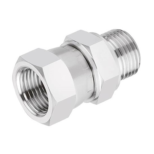 [SS-HYD-MFA-10-15-BSPP]   DN10 (3/8" NB) BSPP MALE X DN15 (1/2" NB) BSPP FEMALE CONE 60° ADAPTOR SS 316