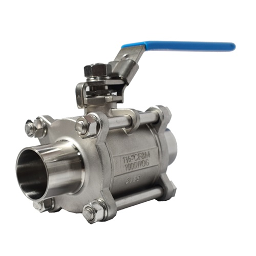 [SS-VAL-BAL-PLN-25.4-3PC-ECO] 1.00" (1") OD 3PC PLAIN WELD END ECO BALL VALVE LEVER OP SS 316