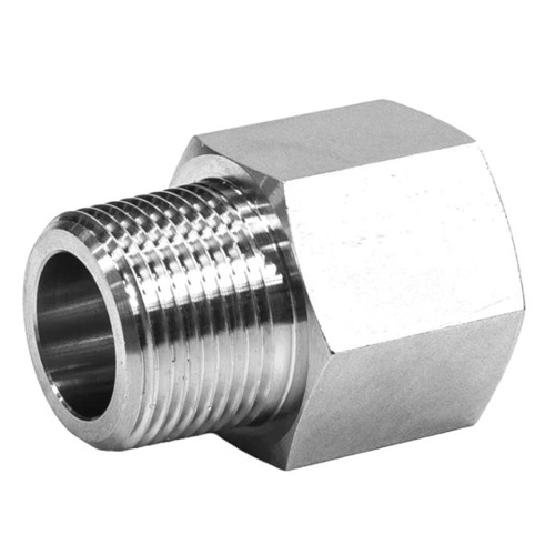 [SS-HYD-MFA-15-15-NPT]   DN15 (1/2" NB) NPT MALE X FEMALE HYDRAULIC ADAPTOR SS 316