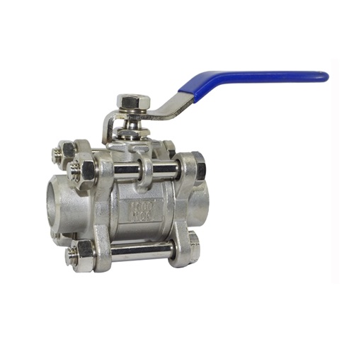 [SS-VAL-BAL-BWE-25-3PC]   DN25 (1" NB) 3PC BUTTWELD BALL VALVE LEVER OP. SS 316